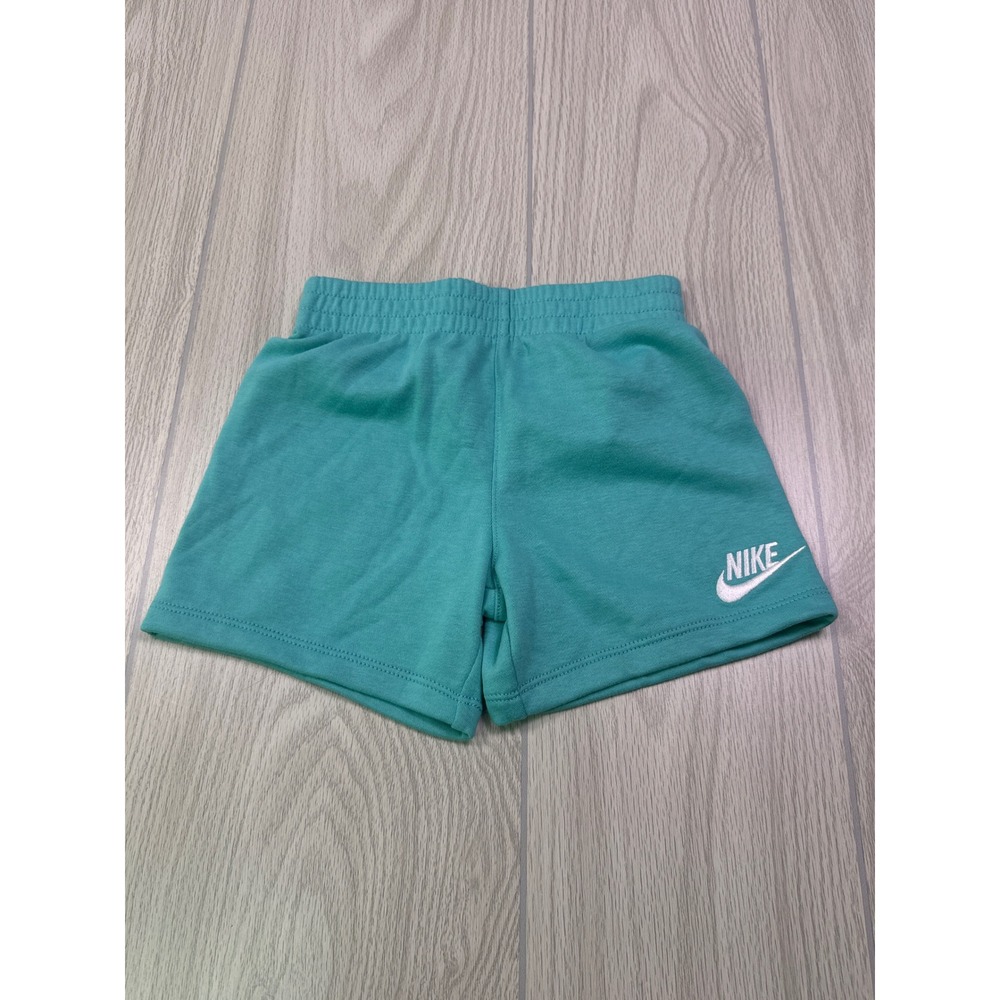 Nike Kids Teal French‎ Terry Athletic Shorts Futura Logo Size 4 XS 3-4 YRS